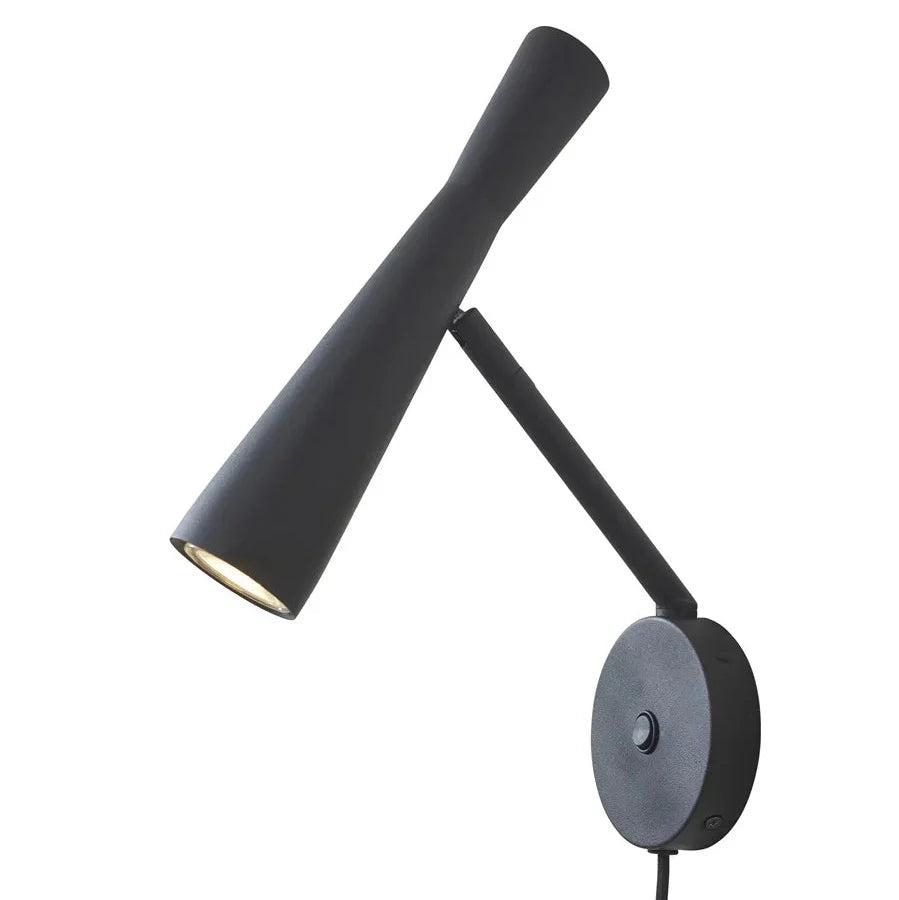 Applique Murale Bordeaux Noire Fer Spot Orientable GU10 34 cm