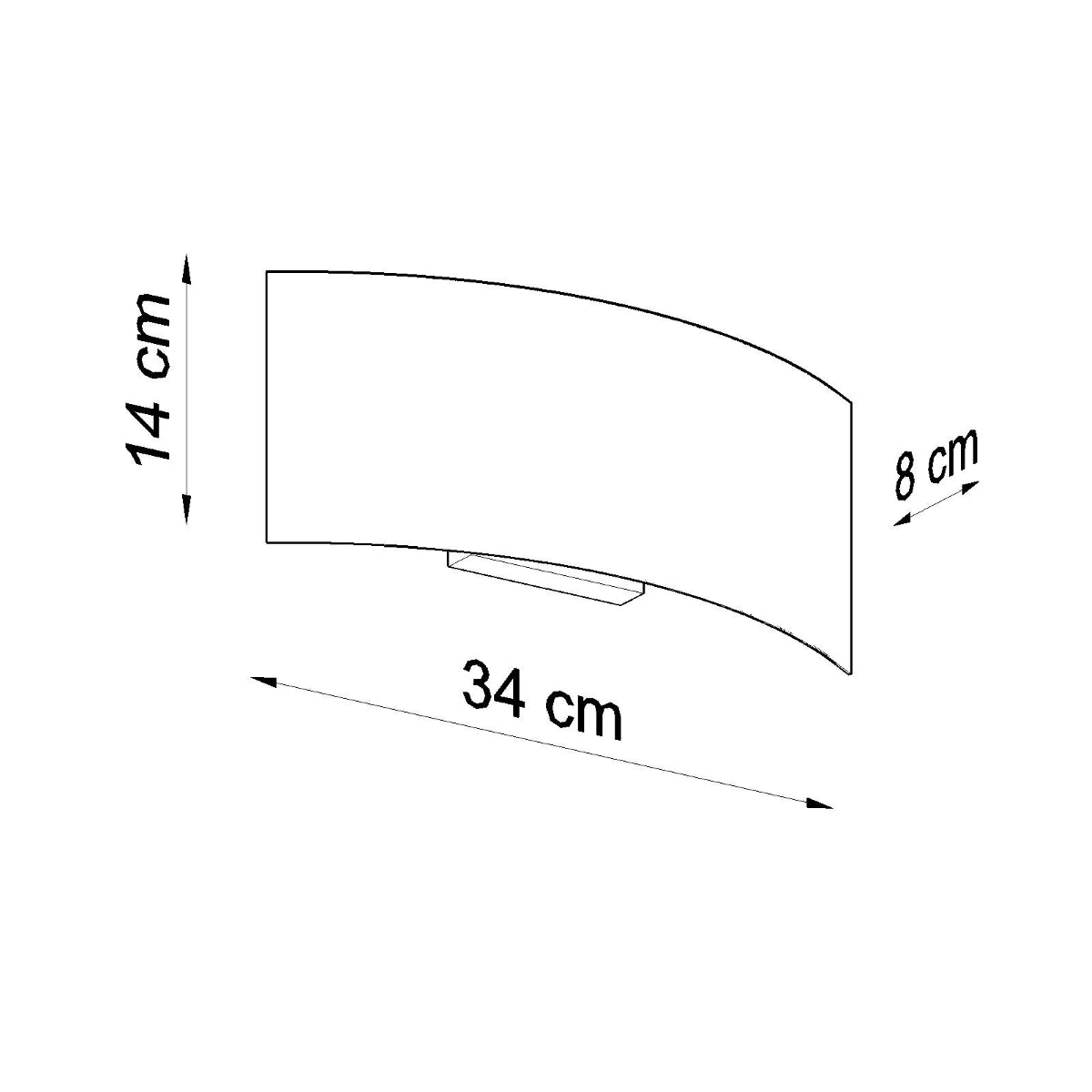 Applique Murale Arc en Métal Blanc, Éclairage Haut et Bas