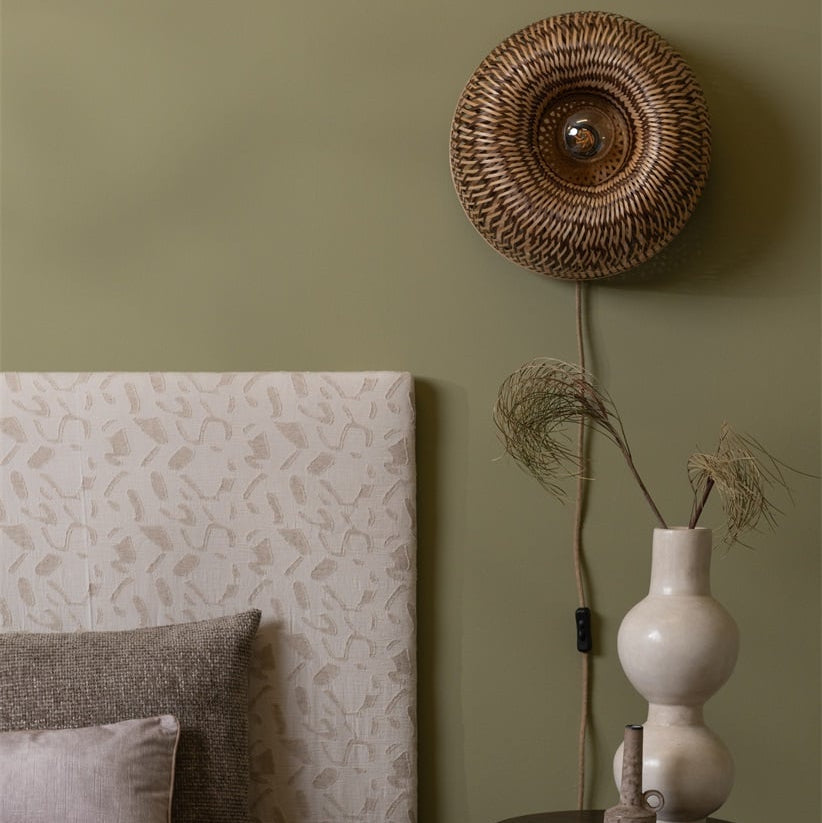 Applique Murale Barbados Bambou Tressé Naturel et Brun 35 cm