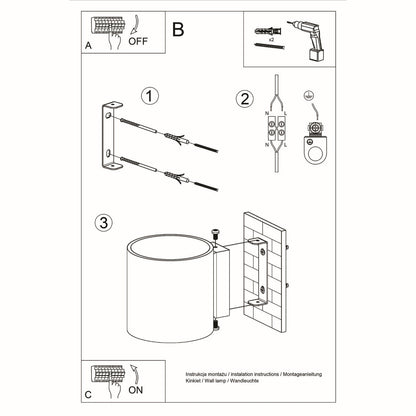 [EXP] Applique Murale Cylindrique en Aluminium Noir Mat