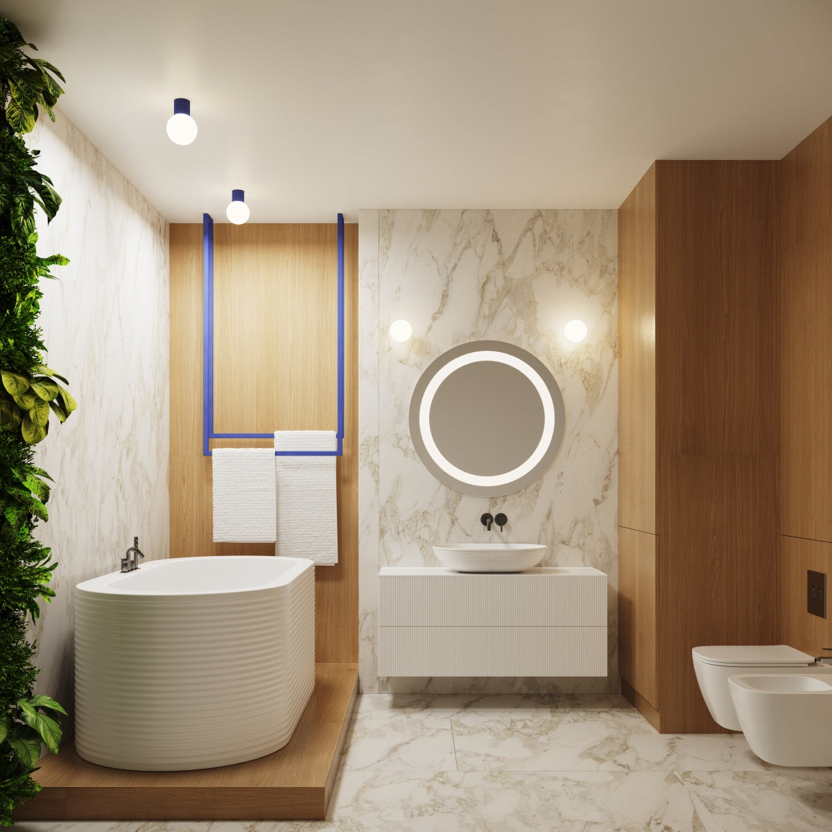 Applique Murale Halo Outremer IP44 en Aluminium Nervuré