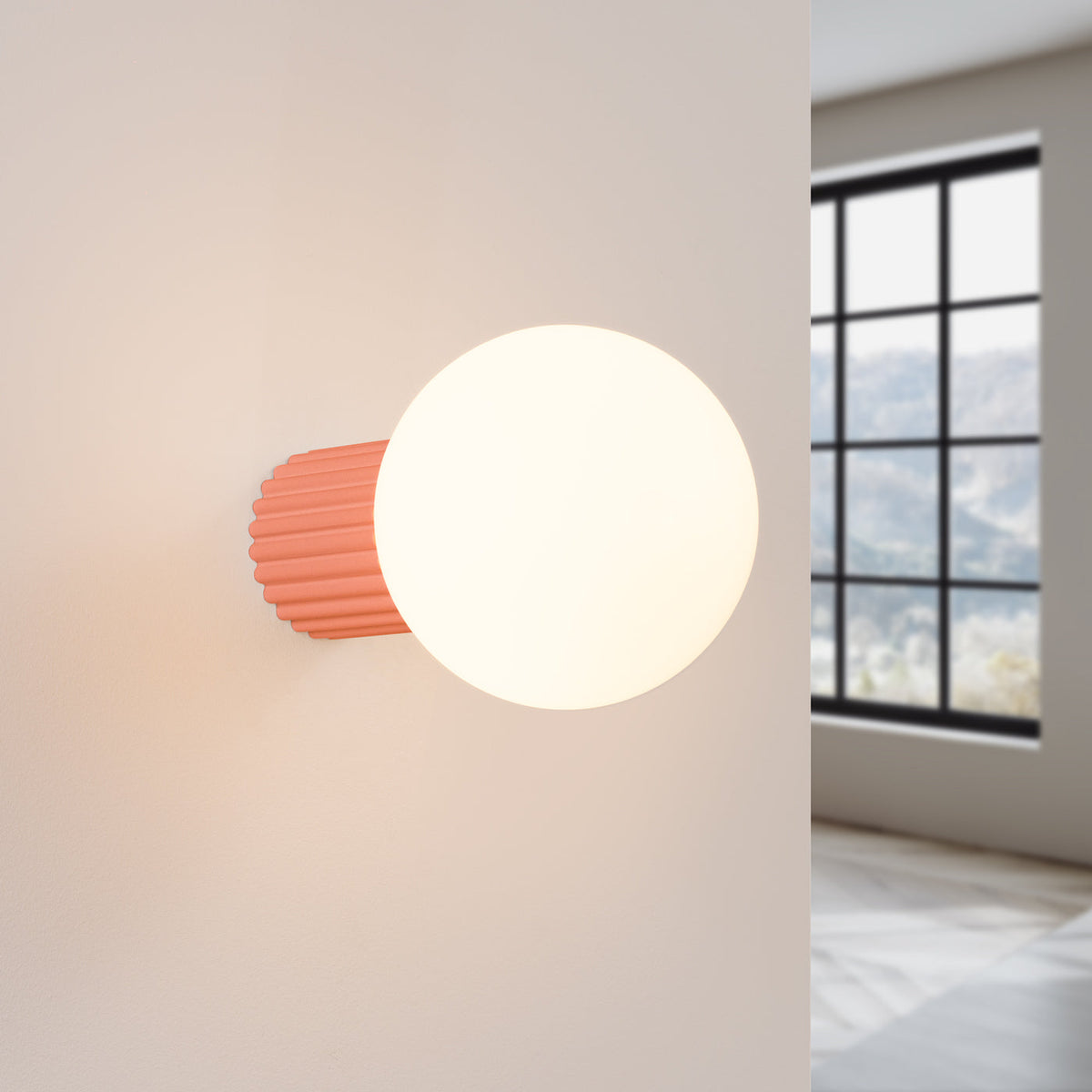 Applique Murale Halo Pêche IP44 en Aluminium Nervuré