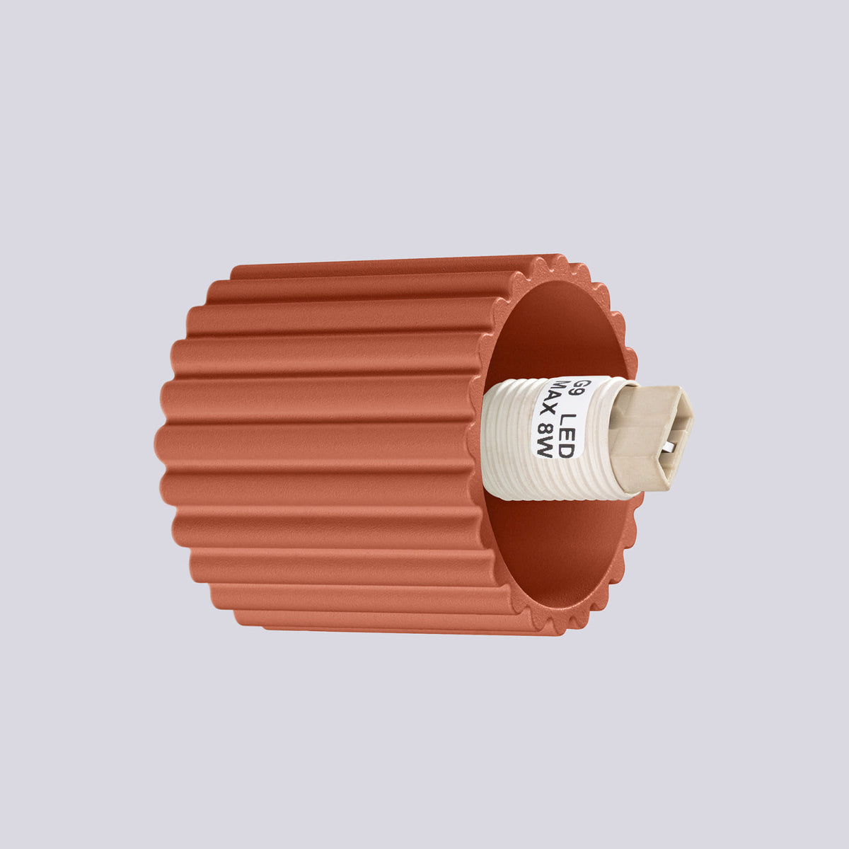 Applique Murale Halo Rouge Ocre IP44 en Aluminium Nervuré