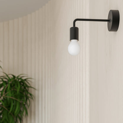 Applique Lumea Noire Bras Coudé Minimaliste