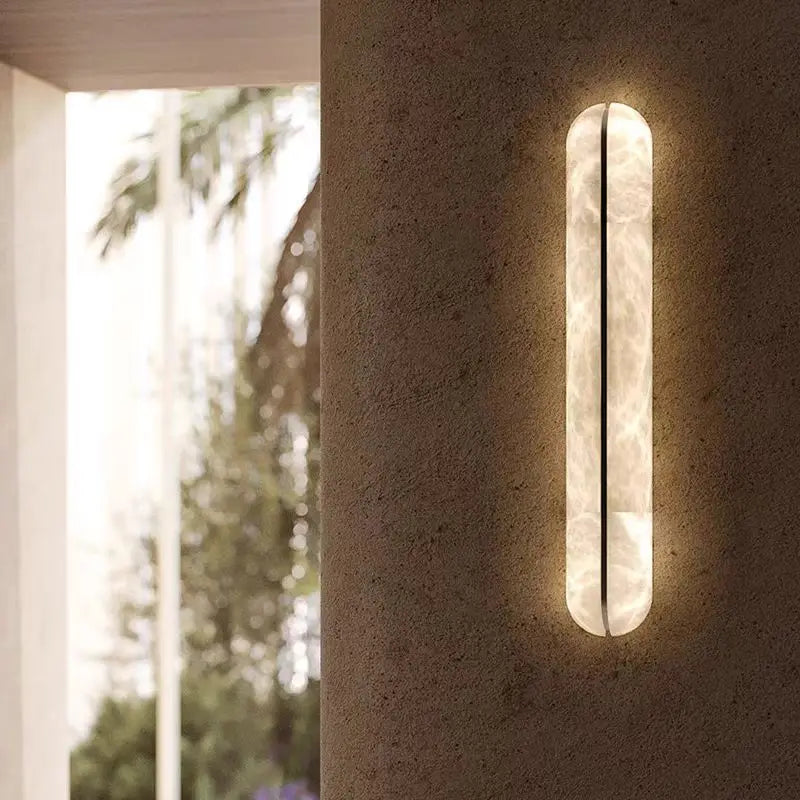 Applique Murale Ligne LED en Marbre et Cuivre