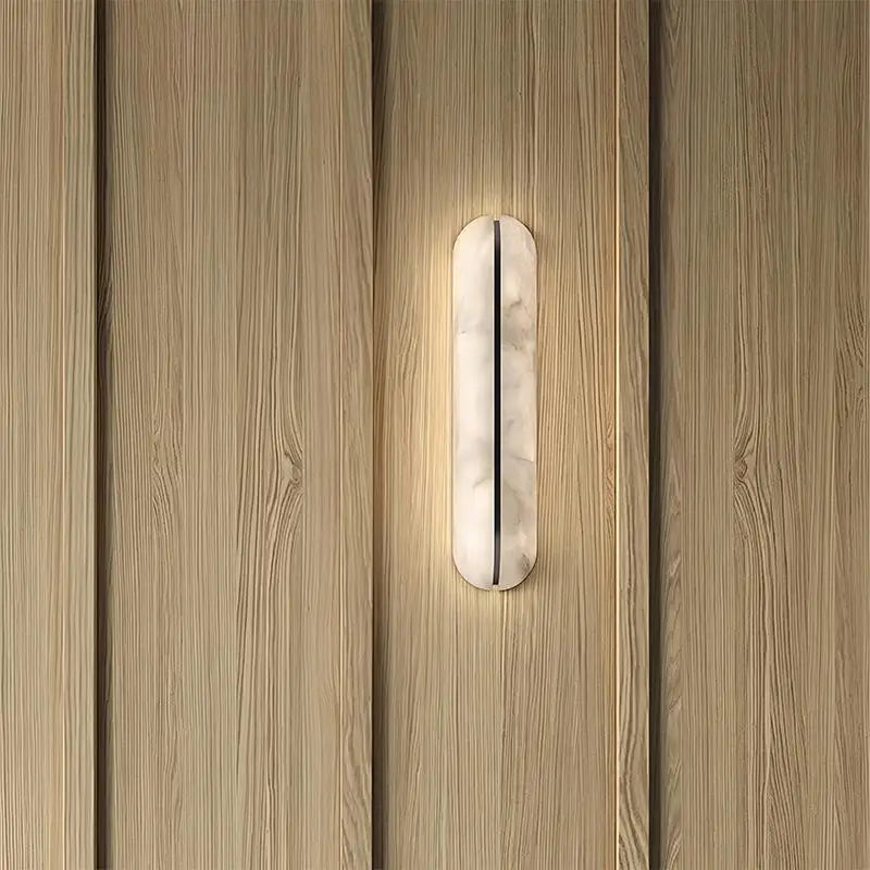 Applique Murale Ligne LED en Marbre et Cuivre