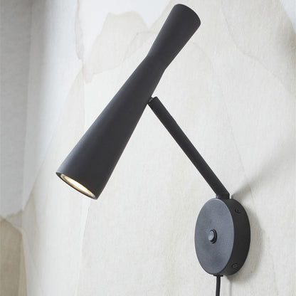 Applique Murale Bordeaux Noire Fer Spot Orientable GU10 34 cm