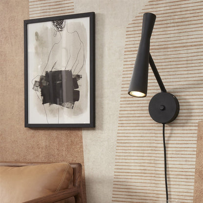 Applique Murale Bordeaux Noire Fer Spot Orientable GU10 34 cm