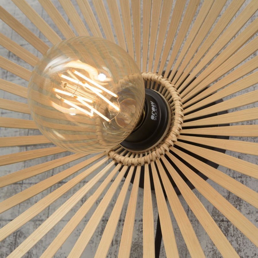 Applique Murale Bromo Bambou Tressé Soleil Naturel 60 cm