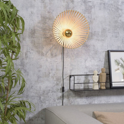 Applique Murale Bromo Bambou Tressé Naturel 50 cm