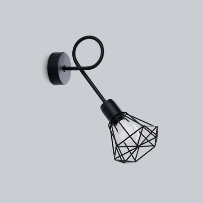 [EXP] Applique Murale Cage Filaire Acier Noir