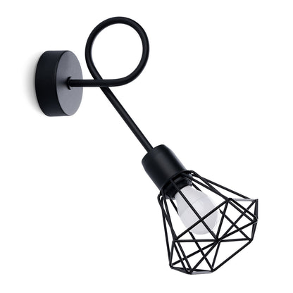 Applique Murale Ajustable Cage Métal Noir