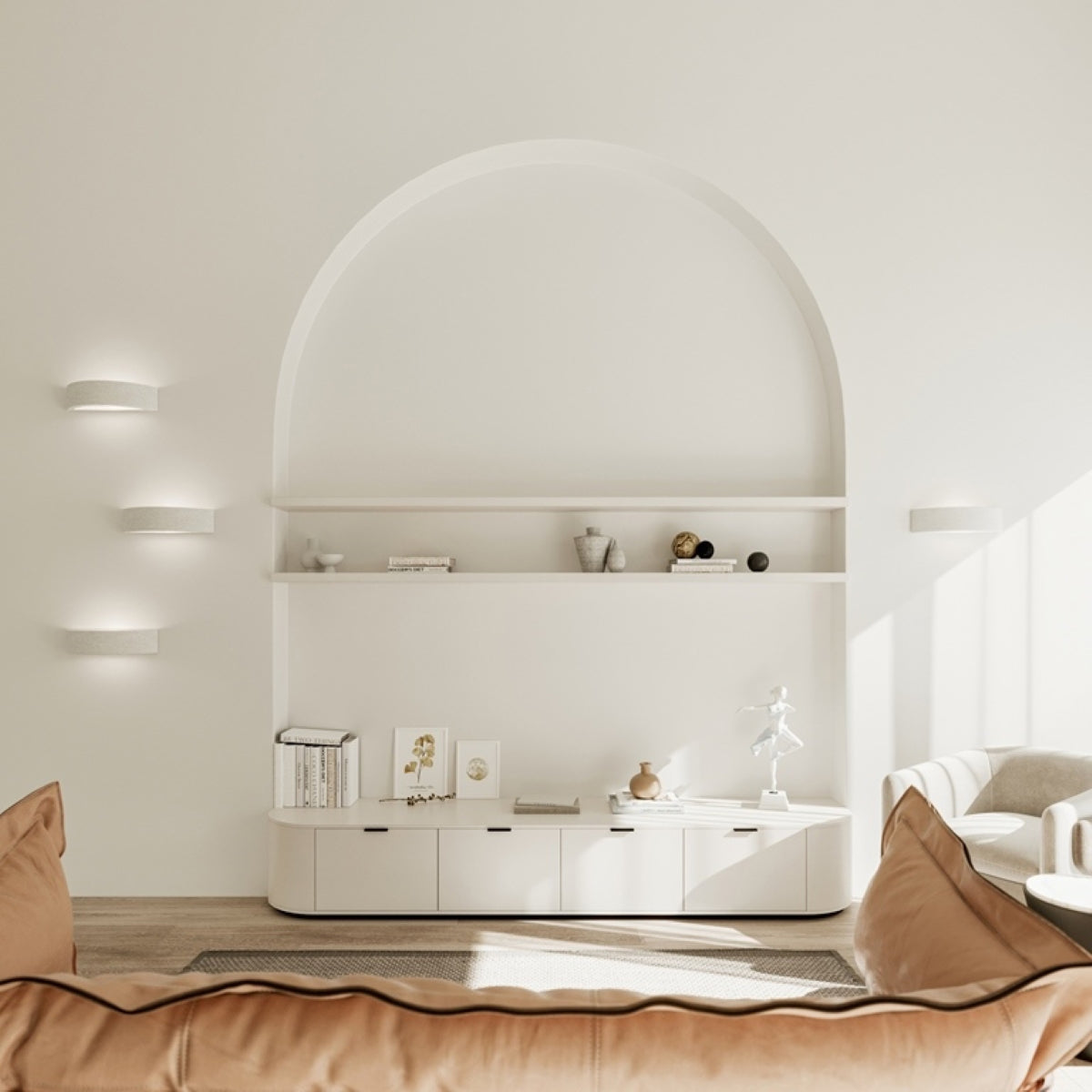 Applique Murale Céramique Demi-Cercle LED