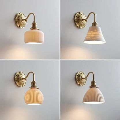 Applique Murale LED Cuivre et Céramique