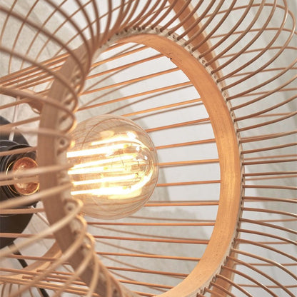 Applique Murale Hokkaido Bambou Naturel Ronde 25 cm