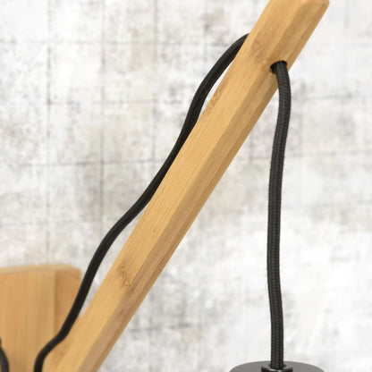 Applique Murale Kalimantan Bambou Tressé Noir et Naturel 72 cm