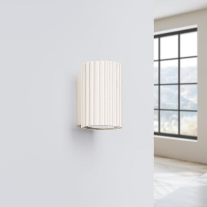 Applique Murale Oslo 10 cm en Aluminium Cannelé Beige