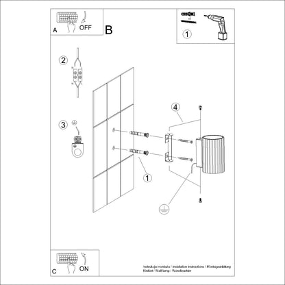 Applique Murale Oslo 10 cm en Aluminium Cannelé Blanc