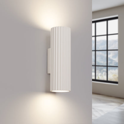 Applique Murale Oslo 20 cm en Aluminium Cannelé Beige