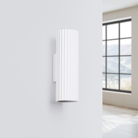 Applique Murale Oslo 20 cm en Aluminium Cannelé Blanc