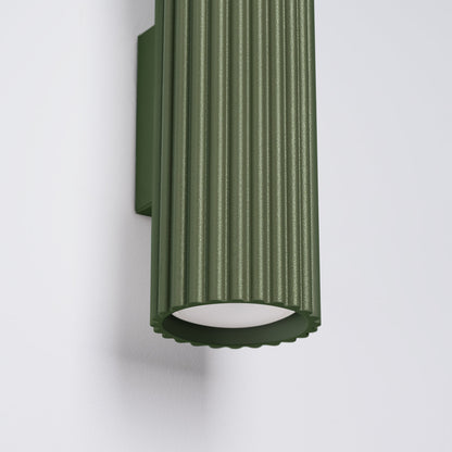 Applique Murale Oslo 20 cm en Aluminium Cannelé Vert Olive