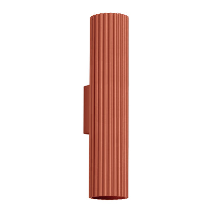 Applique Murale Oslo 30 cm en Aluminium Cannelé Rouge Ocre