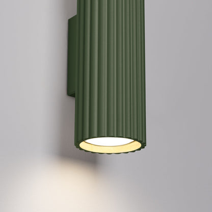 Applique Murale Oslo 30 cm en Aluminium Cannelé Vert Olive