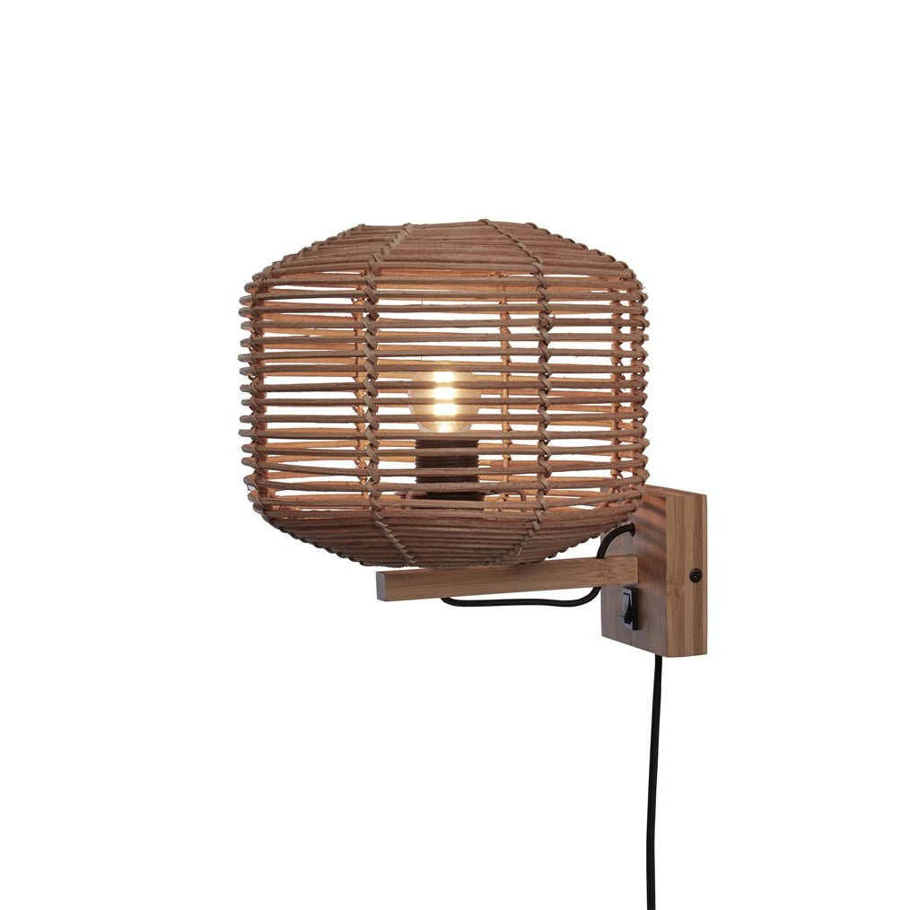 Applique Murale Tanami Rotin Tressé Naturel 25 cm