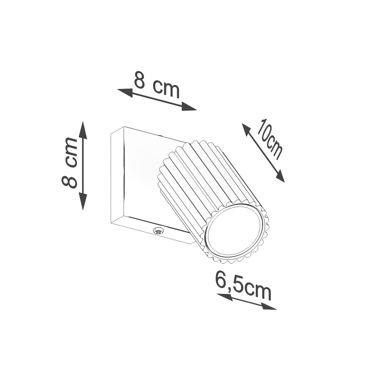 Applique Murale Orientable Oslo en Aluminium Cannelé Rouge Ocre
