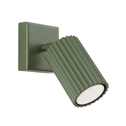 Applique Murale Orientable Oslo en Aluminium Cannelé Vert Olive