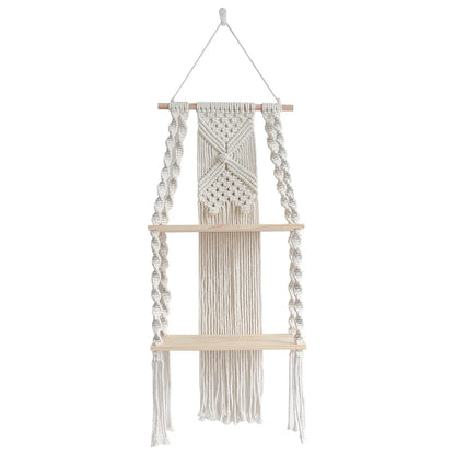 Étagère Murale Macramé Bohème Tissé