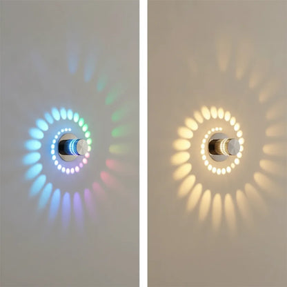 Applique Murale RGB en Aluminium Spirale Multicolore