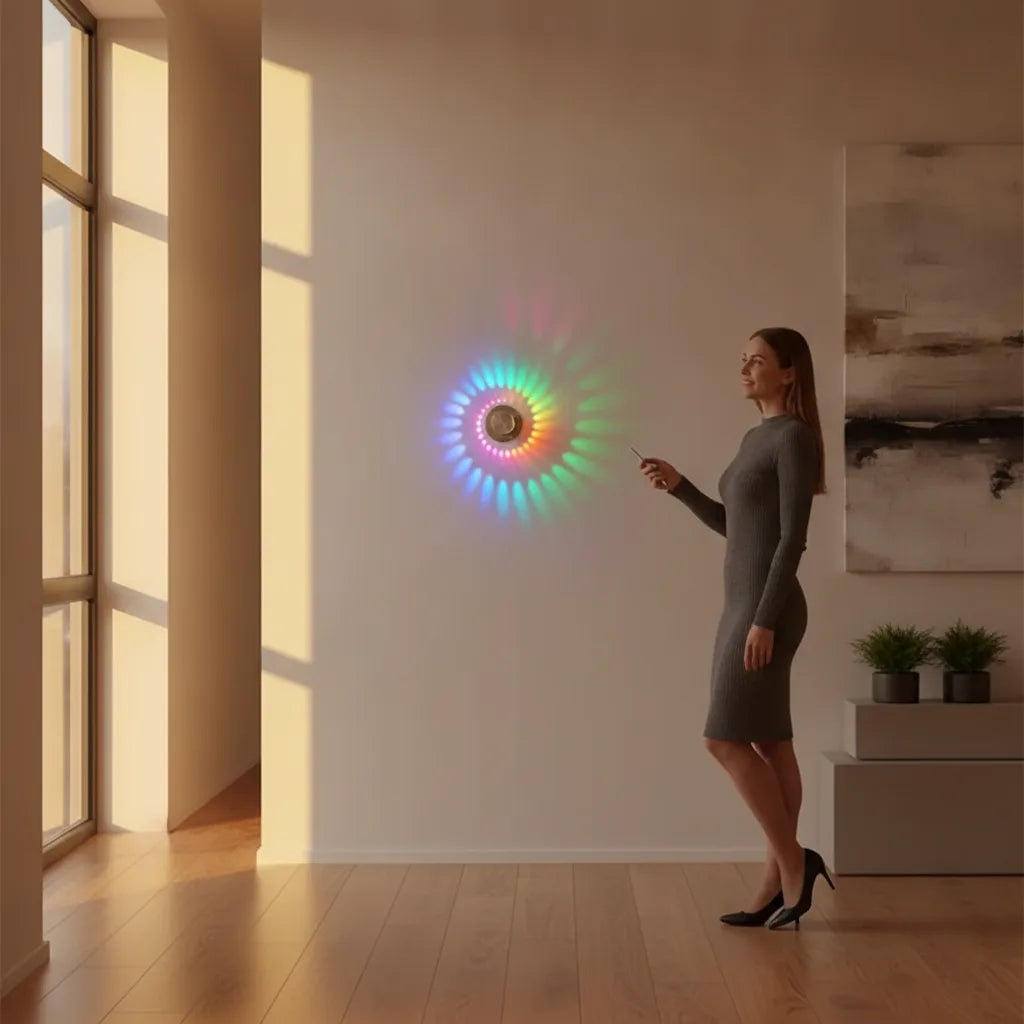 Applique Murale RGB en Aluminium Spirale Multicolore