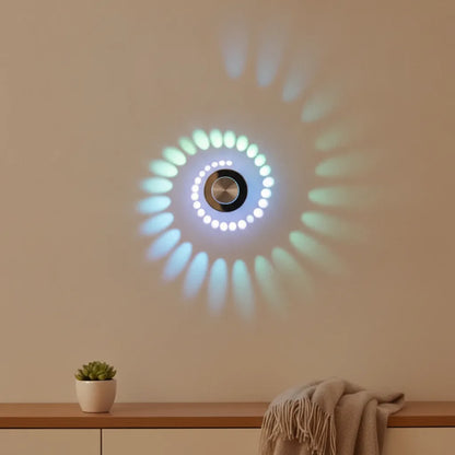 Applique Murale RGB en Aluminium Spirale Multicolore