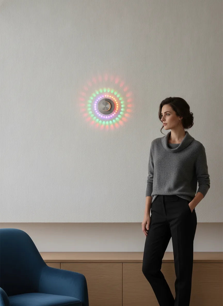 Applique Murale RGB en Aluminium Spirale Multicolore