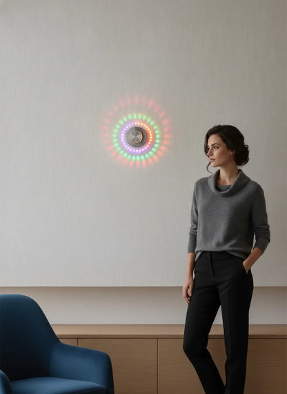 Applique Murale RGB en Aluminium Spirale Multicolore