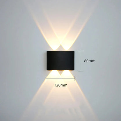 Applique Murale LED Aluminium Noir Étanche IP65