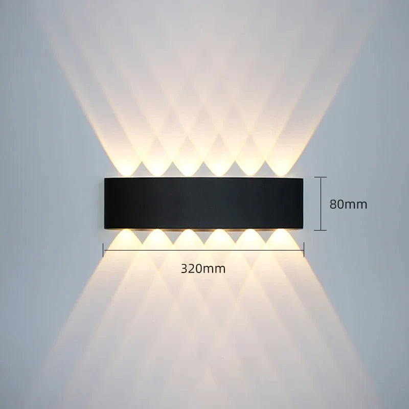 Applique Murale LED Aluminium Noir Étanche IP65